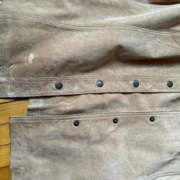 Tan suede jacket button up - Picture 6 of 8